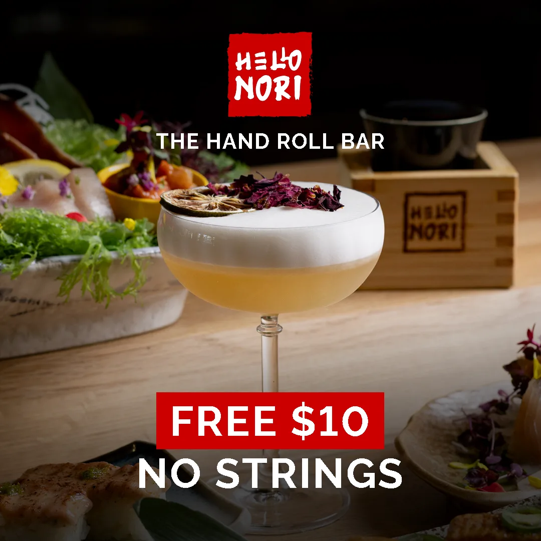 Instagram ad — Free $10, no strings, behind a yuzu cocktail